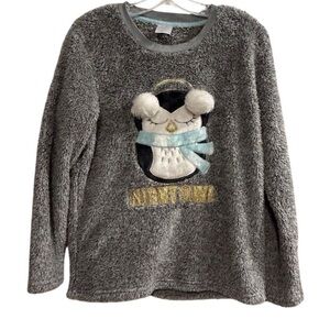 Secret Treasures Women's Gray Night Owl Pajama Top Size S